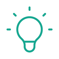 Medium green light bulb icon