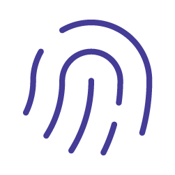 Medium purple icon - fingerprint outline